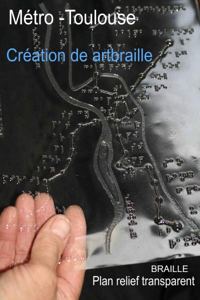 PLAN EN PLUSIEURS NIVEAUX DE CREUX EN RELIEF TRANSPARENT DE TOULOUSE FORMAT A4 DISPONIBLE.