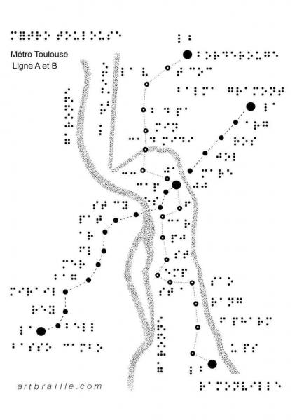 PLAN BRAILLE DU METRO DE TOULOUSE